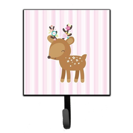 Jensendistributionservices Deer in Pink Stripes Leash or Key Holder MI1721263